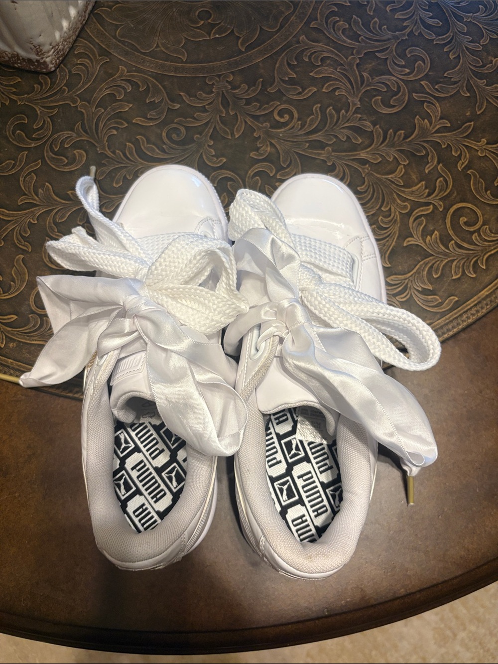 Puma White Satin-Lace Women’s Sneakers